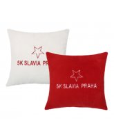 Polštářek Slavie plyšák červenobílý fotka 1711