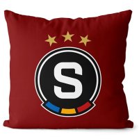 Polštářek Sparta logo rudý