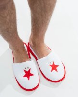 Pantofle Slavie bíločervené fotka 1868